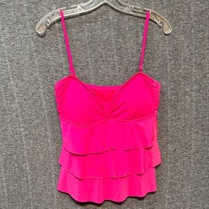 Reaction Kenneth Cole Vibrant Pink Layered Tankini Top